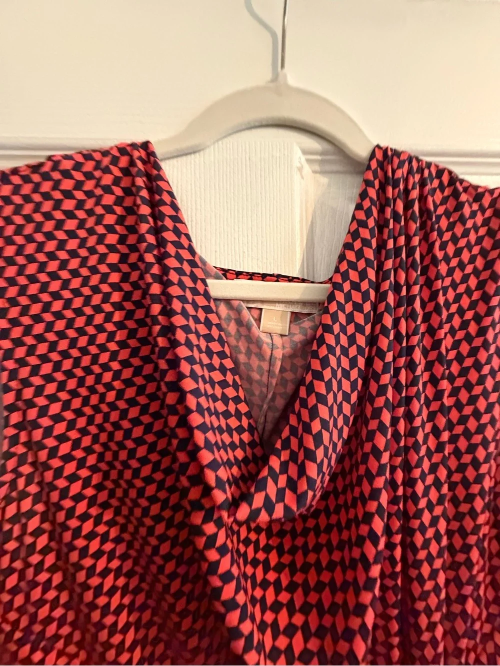 Michael Kors Orange/Navy Blue Check game day dress XL 🧡💙🍁🍂